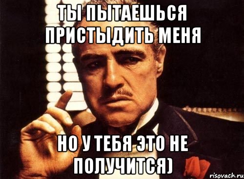 Ты пытаешься пристыдить меня Но у тебя это не получится), Мем крестный отец