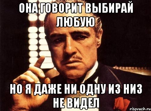 она говорит выбирай любую но я даже ни одну из низ не видел, Мем крестный отец