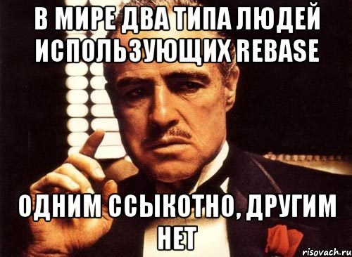 в мире два типа людей использующих rebase одним ссыкотно, другим нет, Мем крестный отец