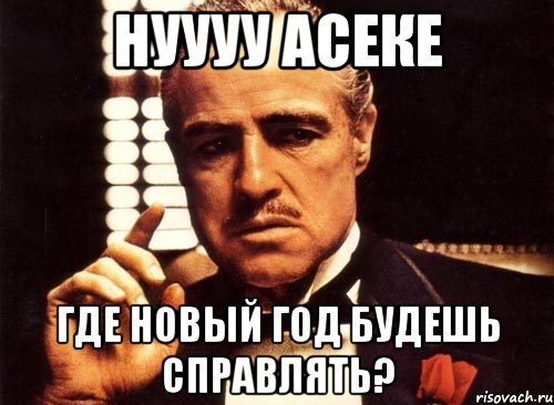 Нуууу Асеке Где новый Год будешь справлять?, Мем крестный отец