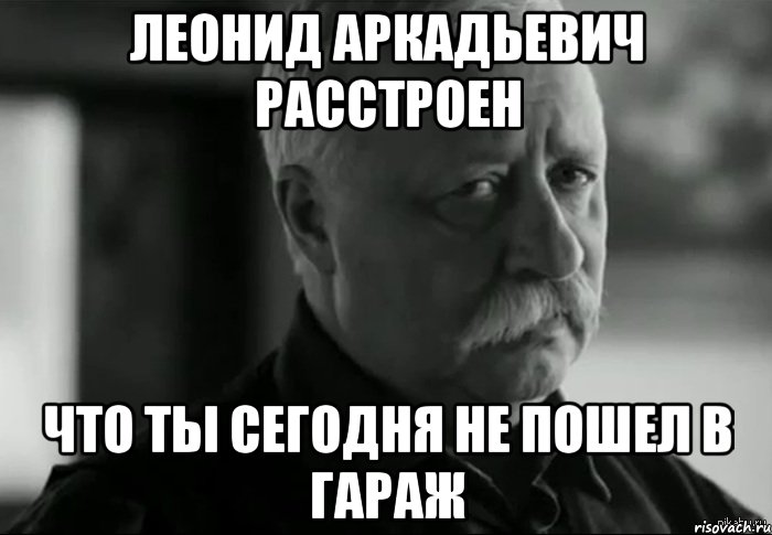 леонид аркадьевич расстроен что ты сегодня не пошел в гараж, Мем Не расстраивай Леонида Аркадьевича