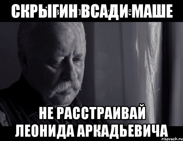 СКРЫГИН ВСАДИ МАШЕ НЕ РАССТРАИВАЙ ЛЕОНИДА АРКАДЬЕВИЧА, Мем Не расстраивай Леонида Аркадьевича