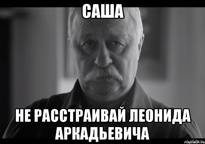 саша не расстраивай леонида аркадьевича, Мем Не огорчай Леонида Аркадьевича