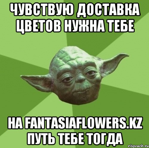 Чувствую доставка цветов нужна тебе На fantasiaflowers.kz путь тебе тогда, Мем Мастер Йода