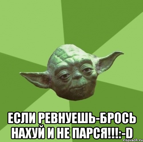  ЕСЛИ РЕВНУЕШЬ-БРОСЬ НАХУЙ И НЕ ПАРСЯ!!!:-D, Мем Мастер Йода