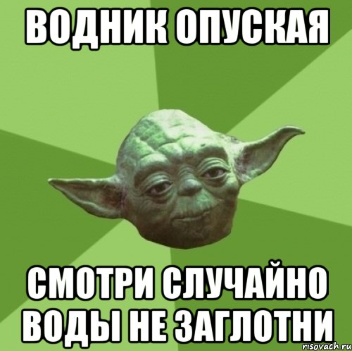 водник опуская смотри случайно воды не заглотни, Мем Мастер Йода
