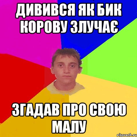 дивився як бик корову злучає згадав про свою малу