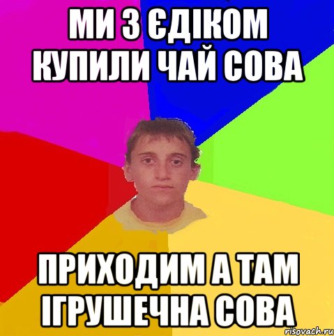 ми з єдіком купили чай сова приходим а там ігрушечна сова