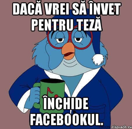 dacă vrei să învet pentru teză închide facebookul.