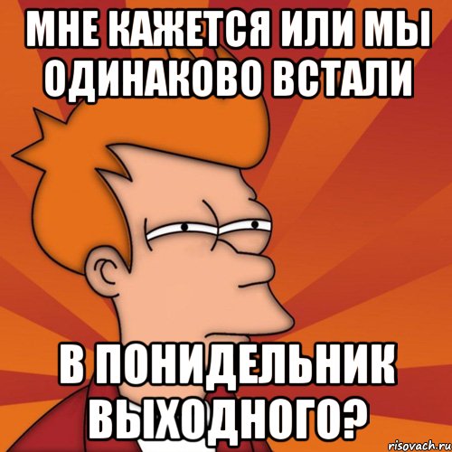 мне кажется или мы одинаково встали в понидельник выходного?, Мем Мне кажется или (Фрай Футурама)