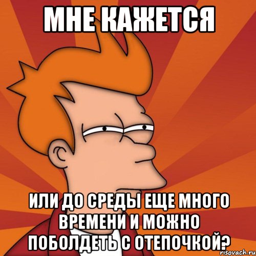 Мне кажется или до среды еще много времени и можно поболдеть с Отепочкой?, Мем Мне кажется или (Фрай Футурама)