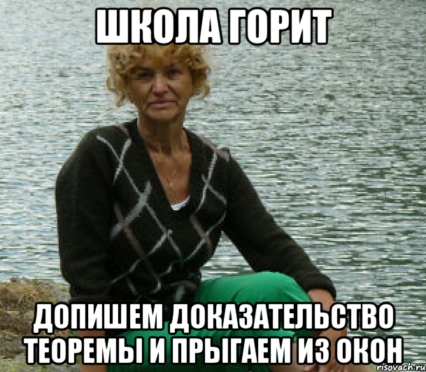 школа горит допишем доказательство теоремы и прыгаем из окон