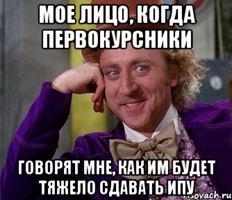 мое лицо, когда первокурсники говорят мне, как им будет тяжело сдавать ипу, Мем мое лицо
