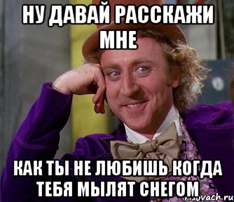 ну давай расскажи мне как ты не любишь когда тебя мылят снегом, Мем мое лицо