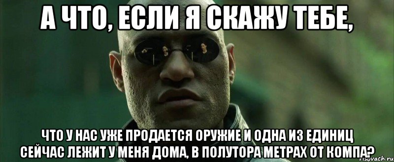 А что, если я скажу тебе, что у нас УЖЕ продается оружие и одна из единиц сейчас лежит у меня дома, в полутора метрах от компа?