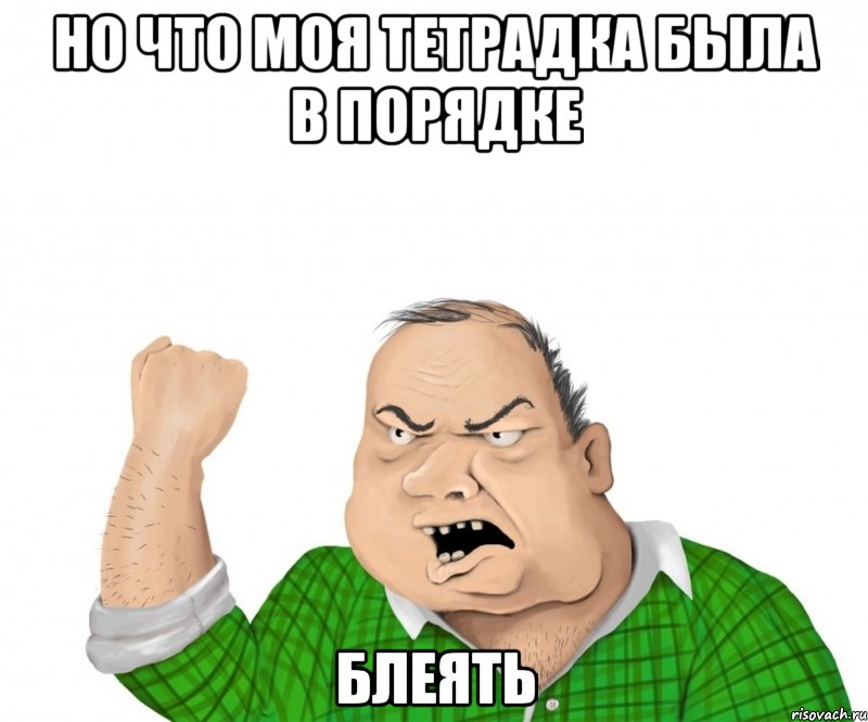 но что моя тетрадка была в порядке блеять, Мем мужик