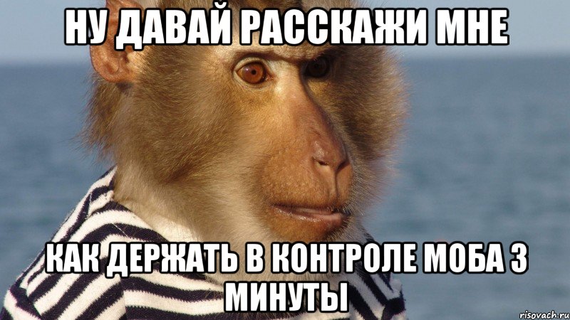 ну давай расскажи мне как держать в контроле моба 3 минуты
