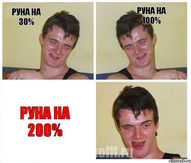 Руна на 30% Руна на 100% Руна на 200%