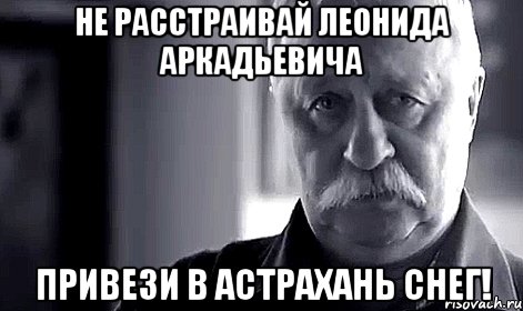 Не расстраивай Леонида Аркадьевича Привези в Астрахань снег!, Мем Не огорчай Леонида Аркадьевича