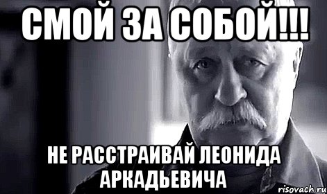 Смой за собой!!! Не расстраивай Леонида Аркадьевича, Мем Не огорчай Леонида Аркадьевича