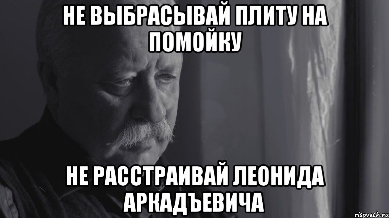 Не выбрасывай плиту на помойку Не расстраивай Леонида Аркадъевича, Мем Не расстраивайте ЛА