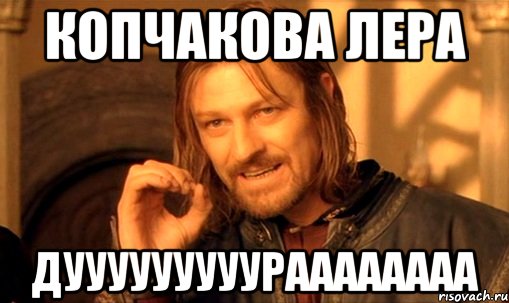 копчакова лера дууууууууураааааааа, Мем Нельзя просто так взять и (Боромир мем)