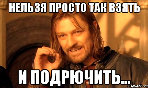 Нельзя просто так взять и подрючить..., Мем Нельзя просто так взять и (Боромир мем)