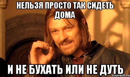 нельзя просто так сидеть дома и не бухать или не дуть, Мем Нельзя просто так взять и (Боромир мем)