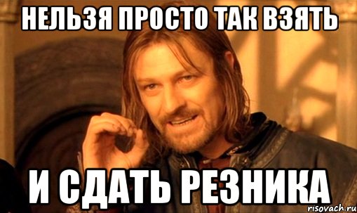 Нельзя просто так взять и сдать Резника, Мем Нельзя просто так взять и (Боромир мем)