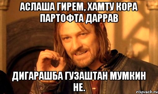 Аслаша гирем, Хамту кора партофта даррав дигарашба гузаштан мумкин не., Мем Нельзя просто так взять и (Боромир мем)