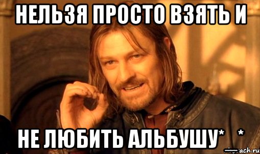 Нельзя просто взять и не любить Альбушу*_*, Мем Нельзя просто так взять и (Боромир мем)