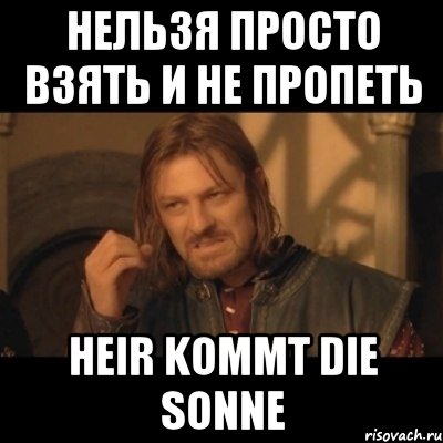 Нельзя просто взять и не пропеть Heir kommt die Sonne, Мем Нельзя просто взять