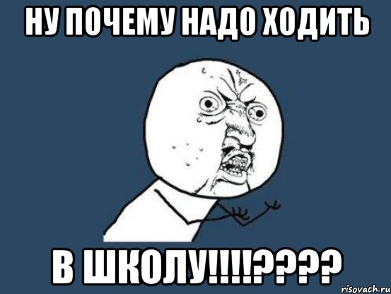 ну почему надо ходить в ШКОЛУ!!!!????, Мем Ну почему