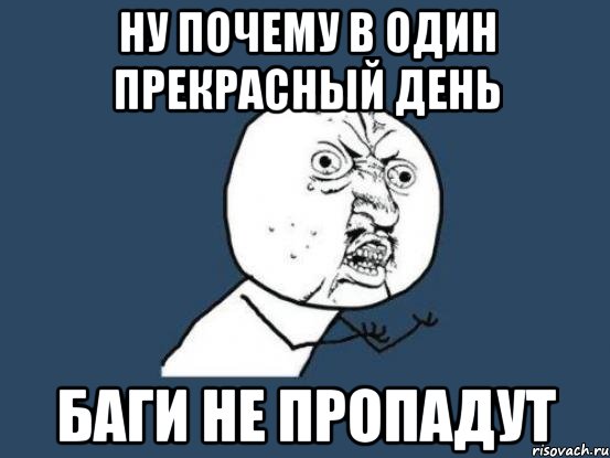 Ну Почему в один прекрасный день Баги не пропадут, Мем Ну почему