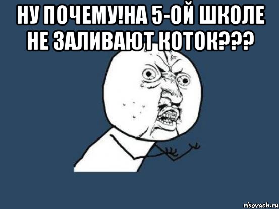 Ну почему!На 5-ой школе не заливают коток??? , Мем Ну почему