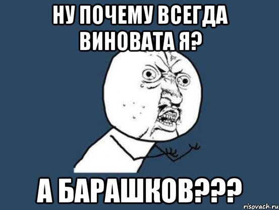 Ну почему всегда виновата я? А Барашков???, Мем Ну почему