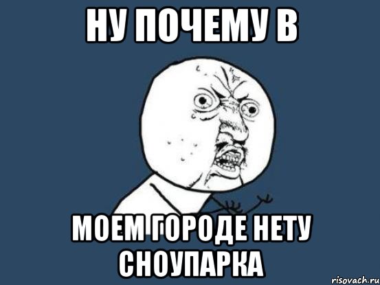 ну почему в моем городе нету сноупарка, Мем Ну почему