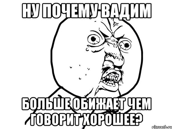 ну почему Вадим больше обижает чем говорит хорошее?, Мем Ну почему (белый фон)