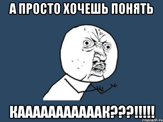 А ПРОСТО ХОЧЕШЬ ПОНЯТЬ КАААААААААААК???!!!!!, Мем Ну почему