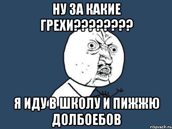 Ну за какие грехи???????? Я иду в школу и пижжю долбоебов, Мем Ну почему