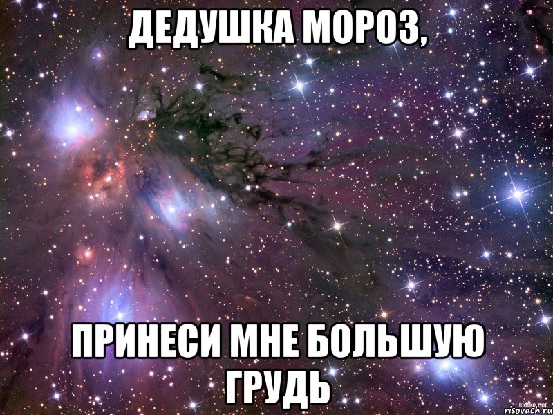 Дедушка Мороз, принеси мне большую грудь, Мем Космос