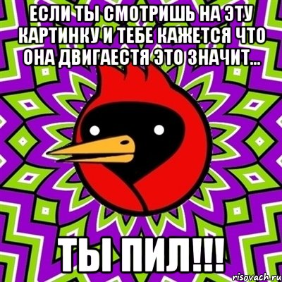 Если ты смотришь на эту картинку и тебе кажется что она двигаестя это значит... ТЫ ПИЛ!!!, Мем Омская птица