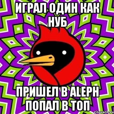 Играл один как нуб Пришел в ALEPH попал в топ, Мем Омская птица