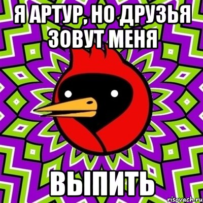 я Артур, но друзья зовут меня ВЫПИТЬ, Мем Омская птица