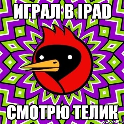 Играл в iPad смотрю телик, Мем Омская птица