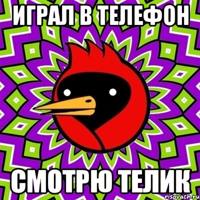 играл в телефон смотрю телик, Мем Омская птица