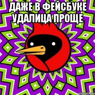 даже в фейсбуке удалица проще , Мем Омская птица