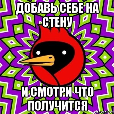 добавь себе на стену и смотри что получится, Мем Омская птица