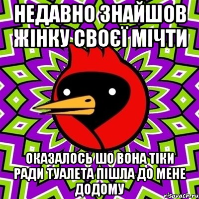 Недавно Знайшов Жінку своєї Мічти Оказалось шо Вона тіки Ради туалета пішла до мене додому, Мем Омская птица