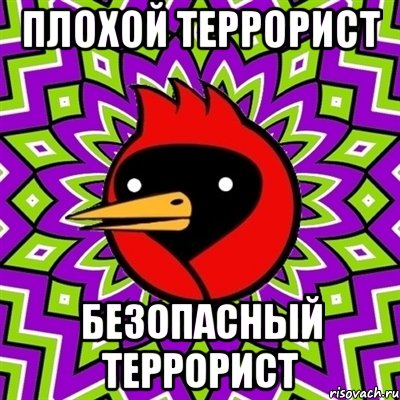 ПЛОХОЙ ТЕРРОРИСТ БЕЗОПАСНЫЙ ТЕРРОРИСТ, Мем Омская птица